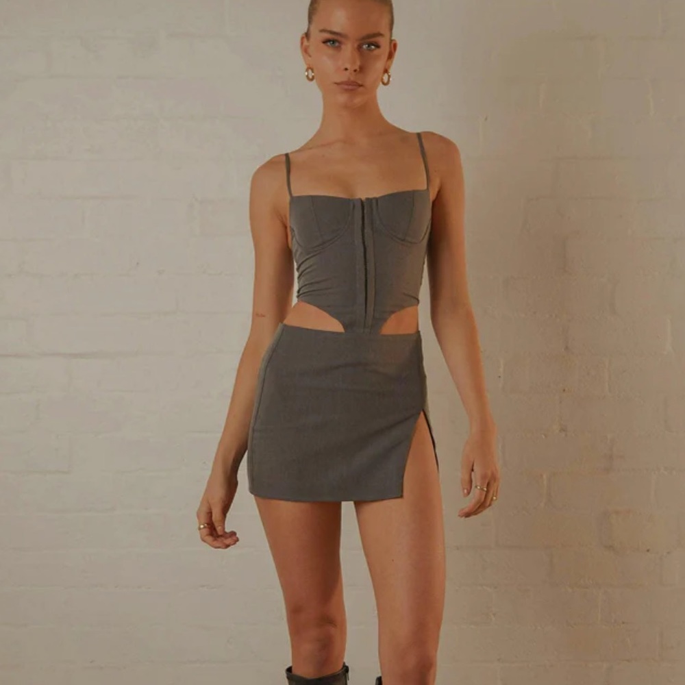 Peppermayo Grey Mini Skirt Set
